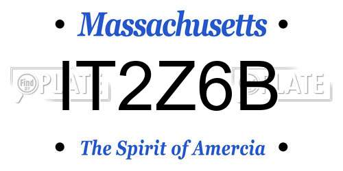 IT2Z6B Massachusetts License Plate
