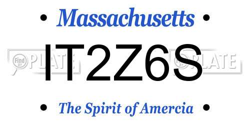 IT2Z6S Massachusetts License Plate