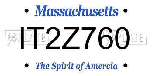 IT2Z760 Massachusetts License Plate