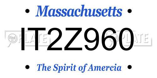 IT2Z960 Massachusetts License Plate