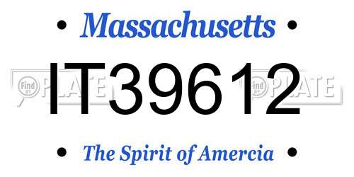 IT39612 Massachusetts License Plate