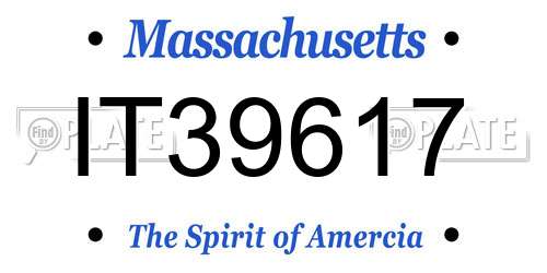 IT39617 Massachusetts License Plate