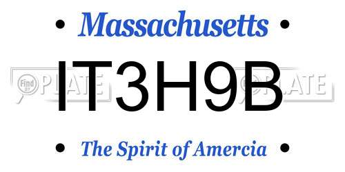 IT3H9B Massachusetts License Plate