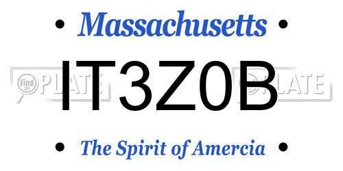 IT3Z0B Massachusetts License Plate