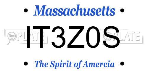 IT3Z0S Massachusetts License Plate
