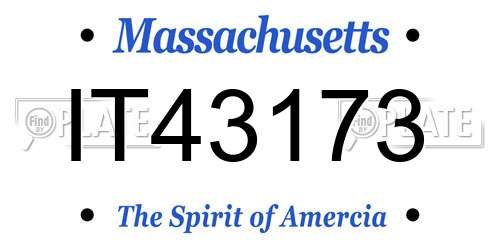 IT43173 Massachusetts License Plate