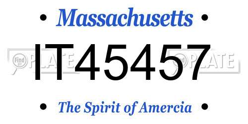 IT45457 Massachusetts License Plate