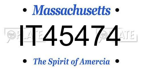 IT45474 Massachusetts License Plate