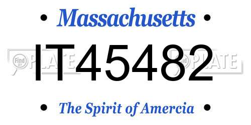 IT45482 Massachusetts License Plate