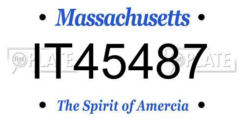IT45487 Massachusetts License Plate