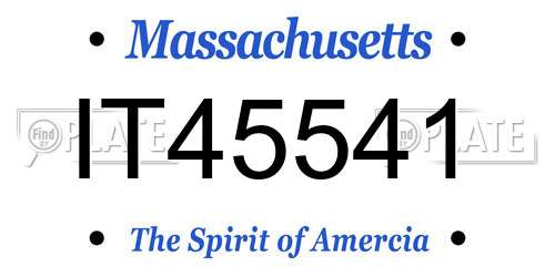 IT45541 Massachusetts License Plate