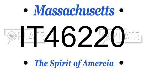 IT46220 Massachusetts License Plate