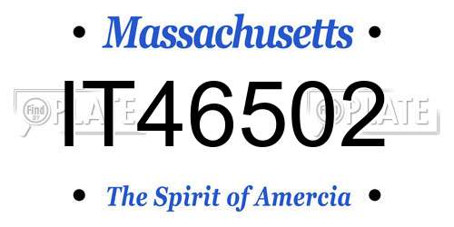 IT46502 Massachusetts License Plate