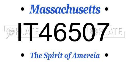 IT46507 Massachusetts License Plate