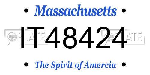 IT48424 Massachusetts License Plate