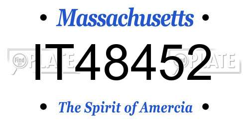 IT48452 Massachusetts License Plate