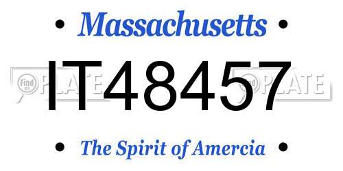 IT48457 Massachusetts License Plate