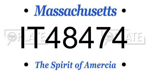 IT48474 Massachusetts License Plate