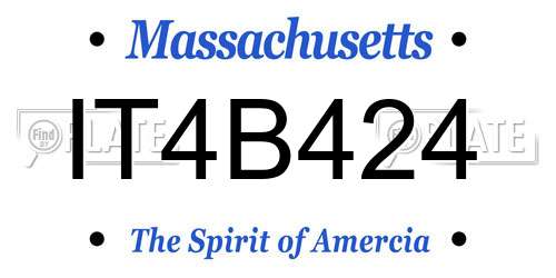 IT4B424 Massachusetts License Plate