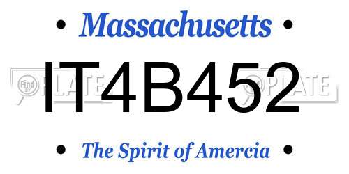 IT4B452 Massachusetts License Plate