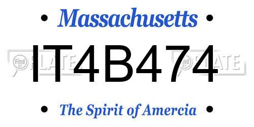 IT4B474 Massachusetts License Plate