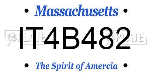 IT4B482 Massachusetts License Plate