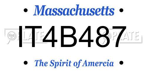 IT4B487 Massachusetts License Plate