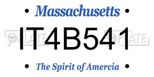 IT4B541 Massachusetts License Plate