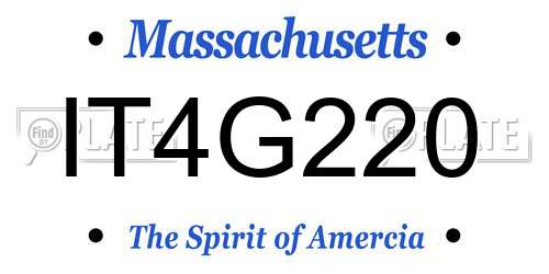 IT4G220 Massachusetts License Plate