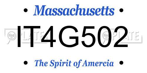 IT4G502 Massachusetts License Plate