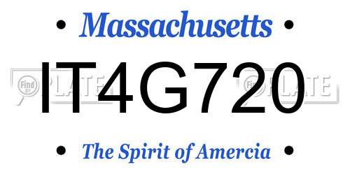 IT4G720 Massachusetts License Plate