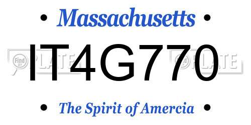 IT4G770 Massachusetts License Plate