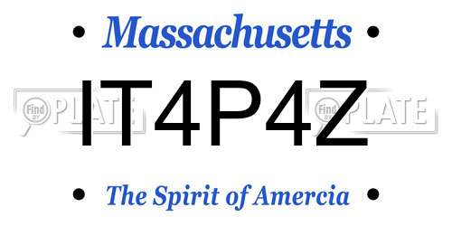 IT4P4Z Massachusetts License Plate