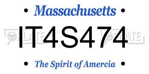 IT4S474 Massachusetts License Plate