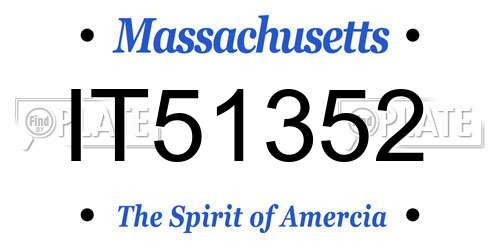 IT51352 Massachusetts License Plate