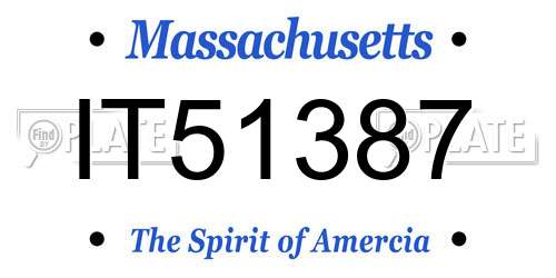 IT51387 Massachusetts License Plate