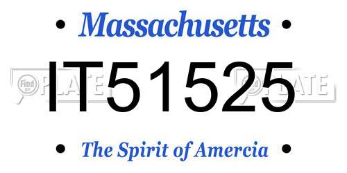 IT51525 Massachusetts License Plate
