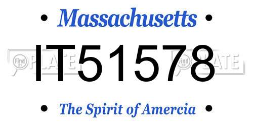IT51578 Massachusetts License Plate