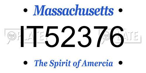 IT52376 Massachusetts License Plate