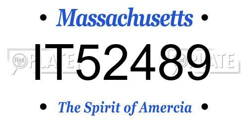IT52489 Massachusetts License Plate