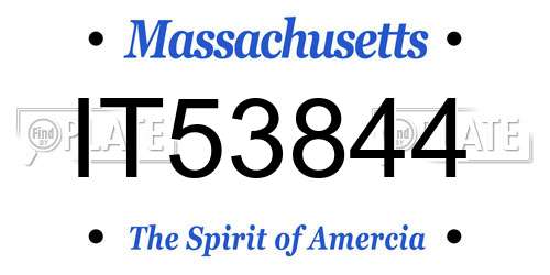 IT53844 Massachusetts License Plate