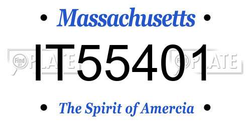 IT55401 Massachusetts License Plate