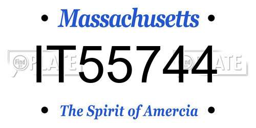 IT55744 Massachusetts License Plate