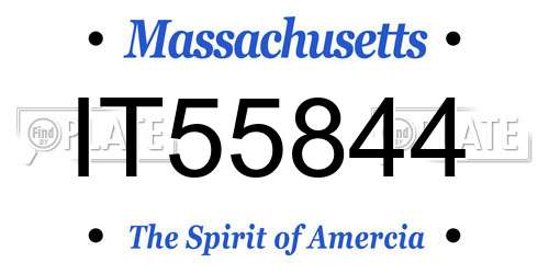 IT55844 Massachusetts License Plate