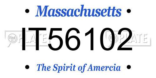 IT56102 Massachusetts License Plate