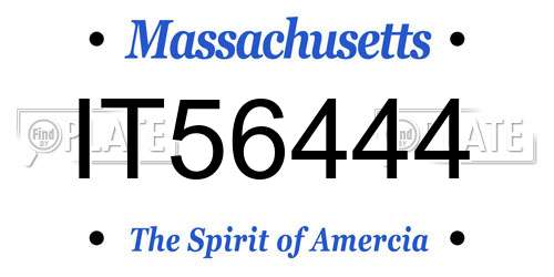 IT56444 Massachusetts License Plate