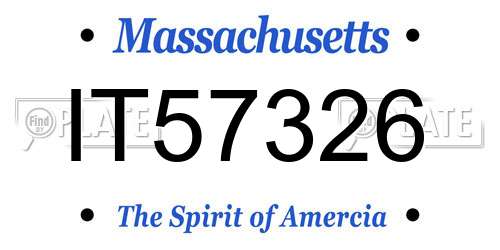 IT57326 Massachusetts License Plate