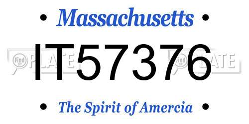 IT57376 Massachusetts License Plate