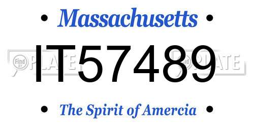 IT57489 Massachusetts License Plate