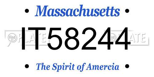 IT58244 Massachusetts License Plate